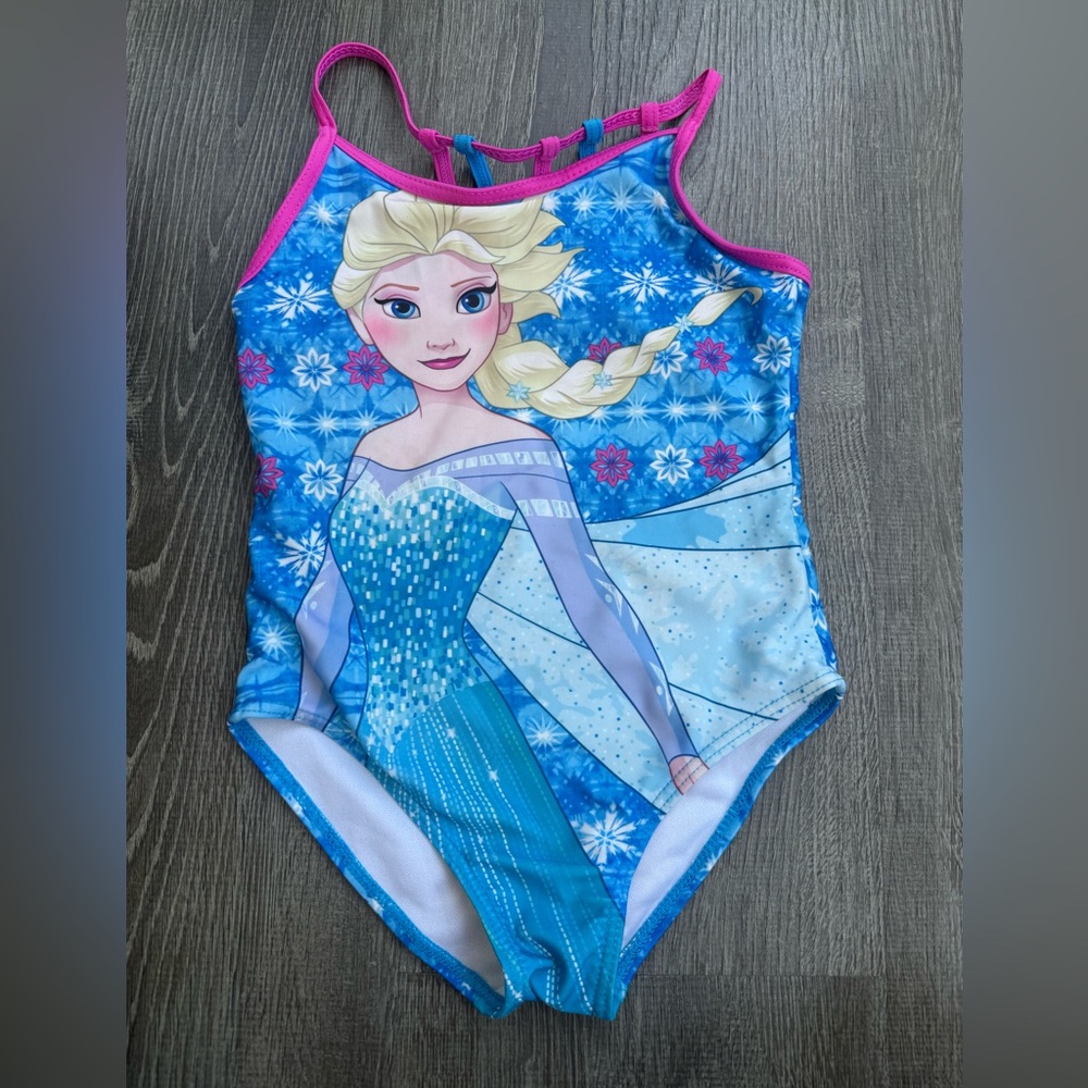 Disney Frozen Blue and Pink Kids Swim One Piece